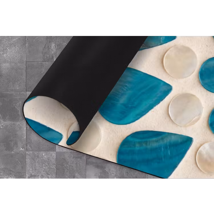 Patroon - Mozaïek - Schelpen - Abstract - Turquoise Keukenloper - keukenmat middel -closeup