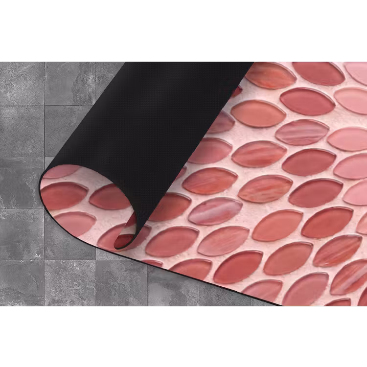 Patroon - Mozaïek - Ovaal - Abstract - Roze Keukenloper - keukenmat middel -closeup