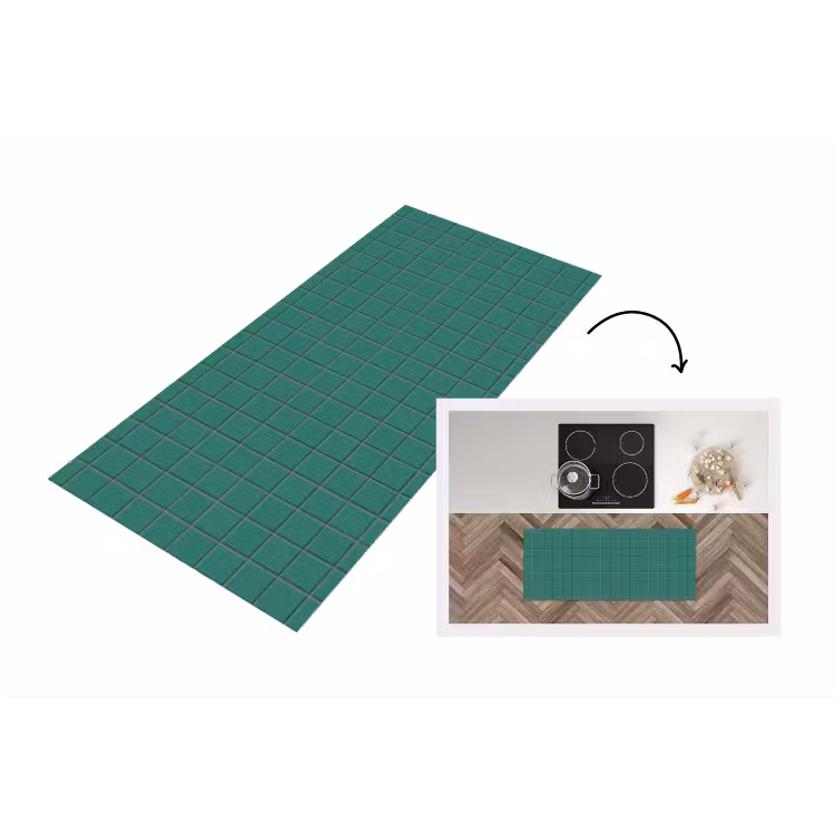 Patroon - Patroon - Smaragd Keukenloper - keukenmat middel 536 -3d
