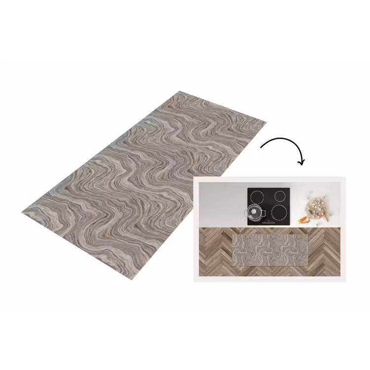 Patroon - Textuur - Grijs Keukenloper - keukenmat middel 536 -3d
