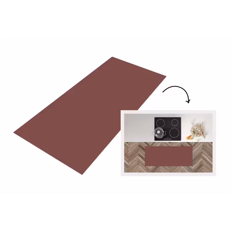 Muted - Raisin - Rood Keukenloper - keukenmat middel 536 -3d