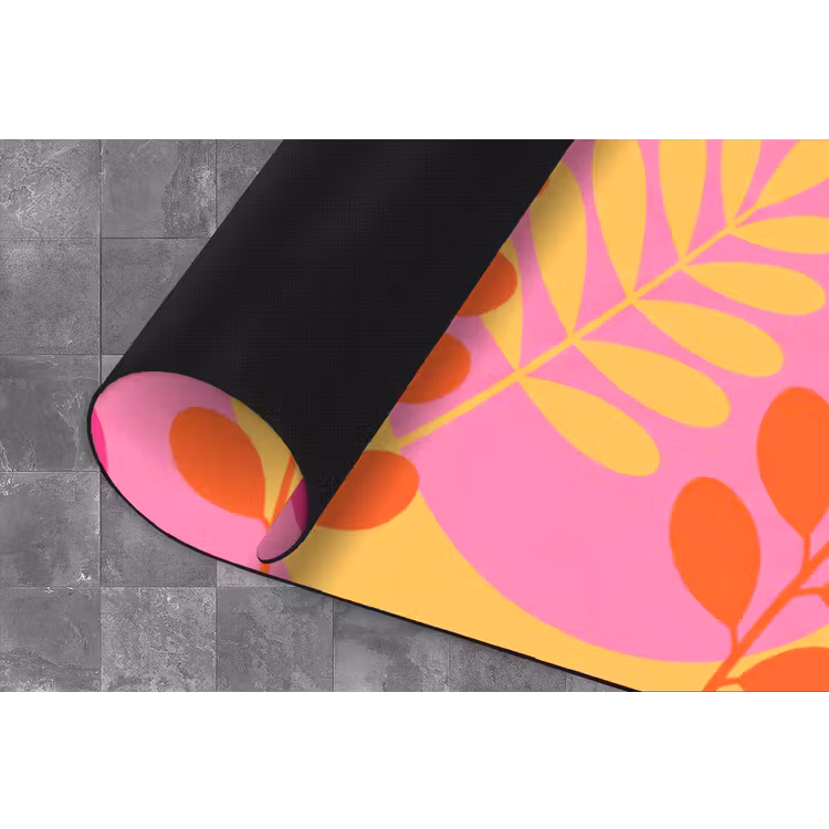 Natuur - Bladeren - Abstract - Roze - Geel Keukenloper - keukenmat middel -closeup