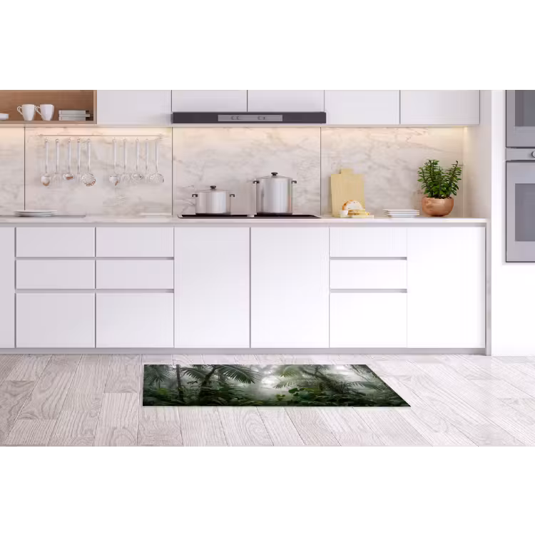 Natuur - Jungle - Mist - Tropisch - Groen Keukenloper - keukenmat middel -sfeer3