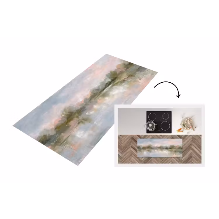 Natuur - Landschap - Abstract - Water - Groen Keukenloper - keukenmat middel -3d
