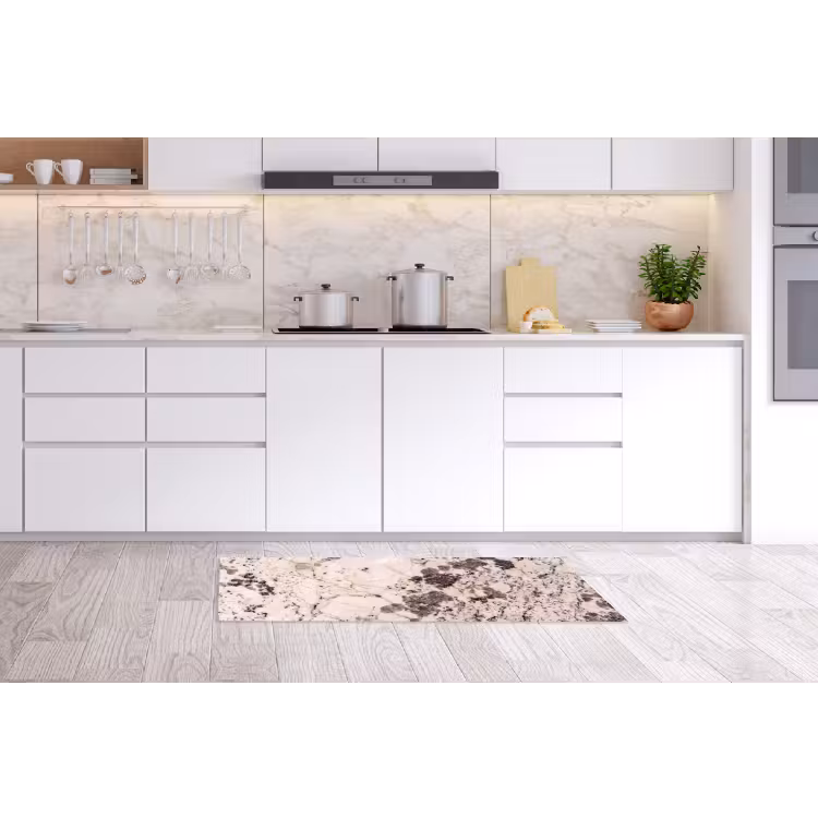 Natuursteen - Patroon - Abstract - Beige - Grijs Keukenloper - keukenmat middel -sfeer3