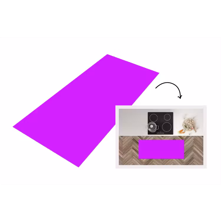 Neon - Orchid - Paars Keukenloper - keukenmat middel 536 -3d