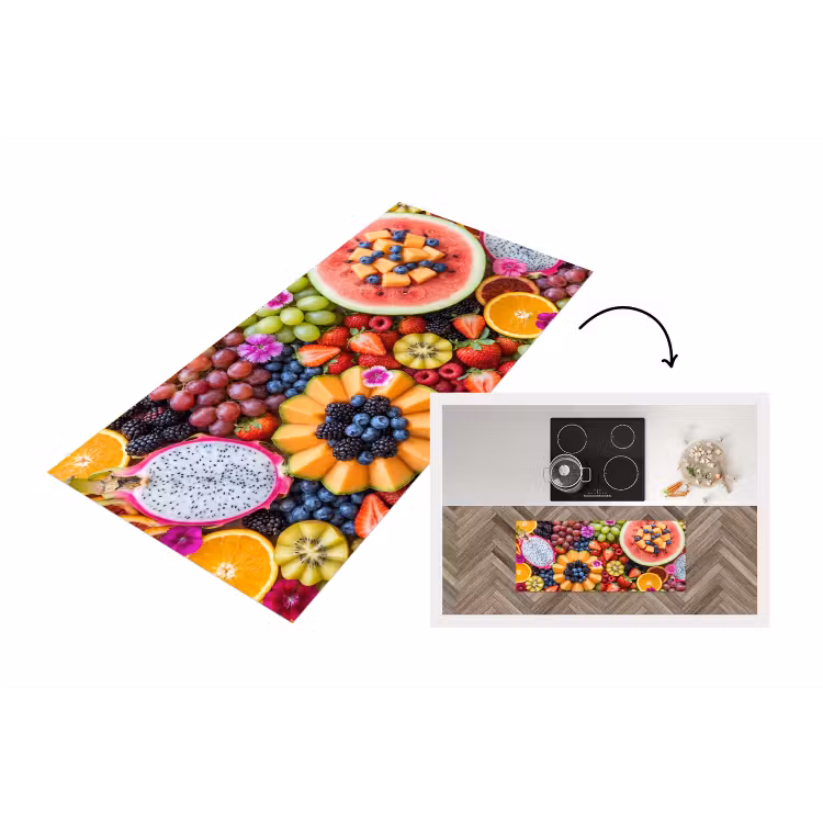 Fruit - Vers - Variatie - Eten - Kleurrijk Keukenloper - keukenmat middel -3d