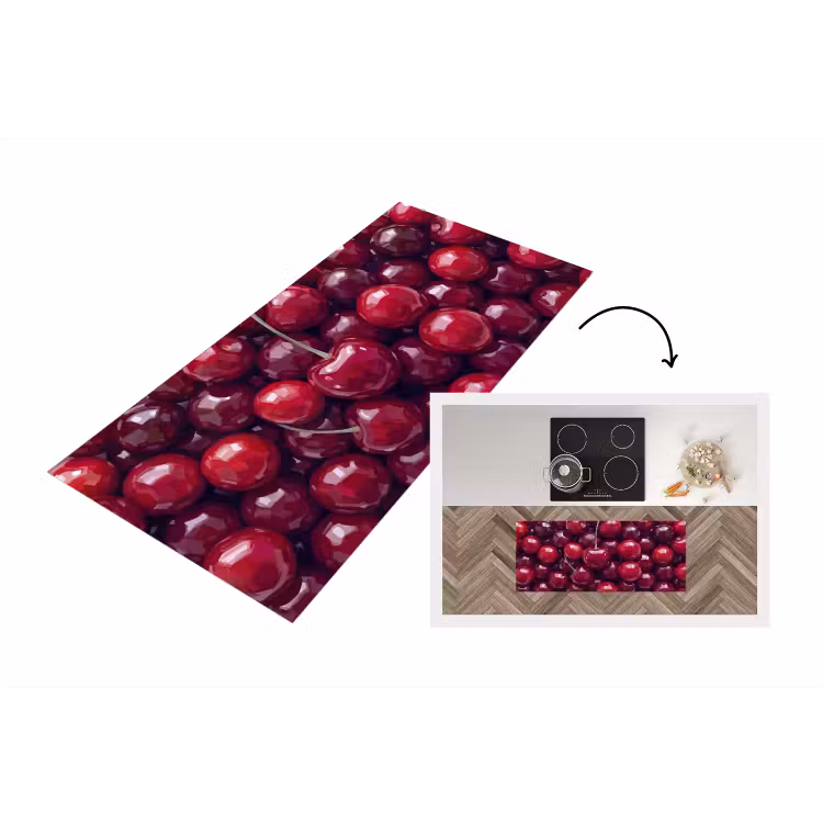 Fruit - Kersen - Eten - Modern - Rood Keukenloper - keukenmat middel -3d