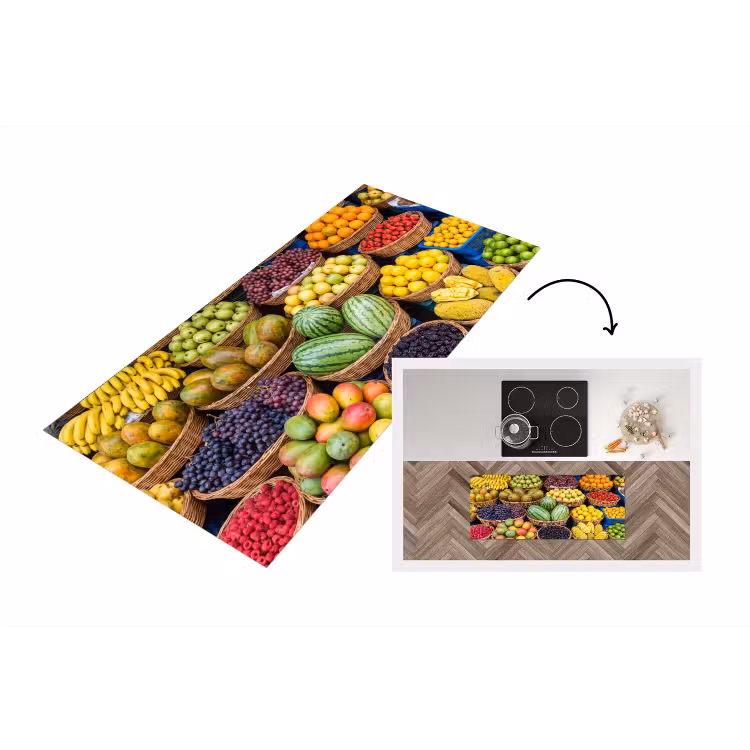 Küchenläufer - Obst – Markt – Bunt - Fruit - Markt - Kleurrijk Keukenloper - keukenmat middel