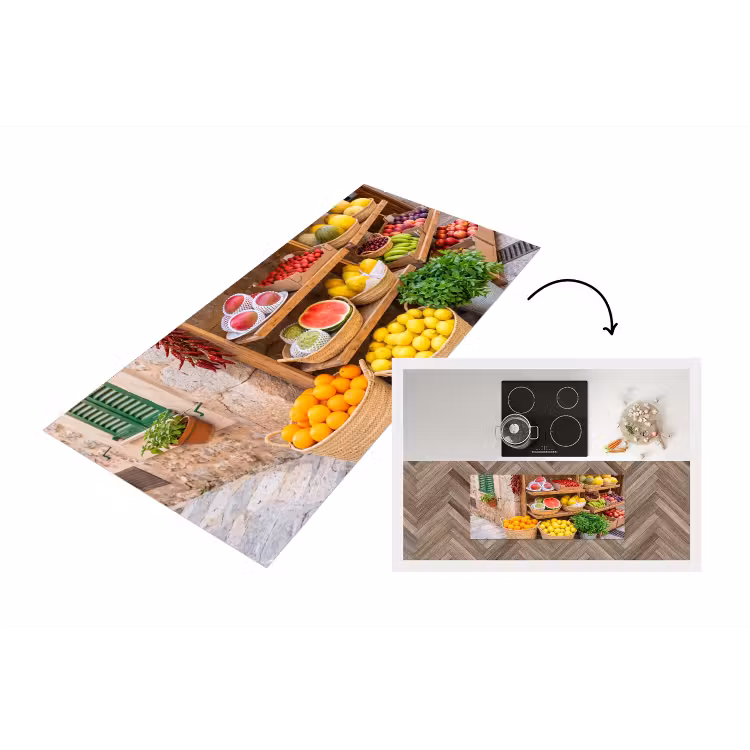 Küchenläufer - Obst – Markt – Frisch - Fruit - Markt - Vers Keukenloper - keukenmat middel