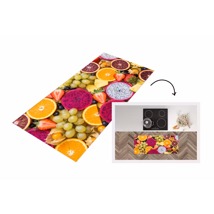 Fruit - Assortiment - Kleurrijk - Gezondheid Keukenloper - keukenmat middel -3d