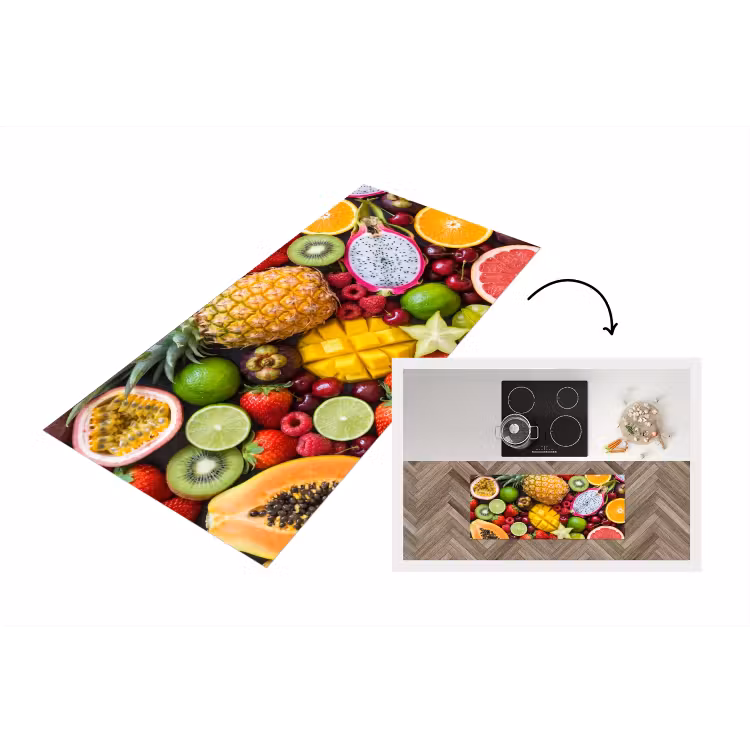 Fruit - Assortiment - Vers - Gezond - Kleurrijk Keukenloper - keukenmat middel -3d