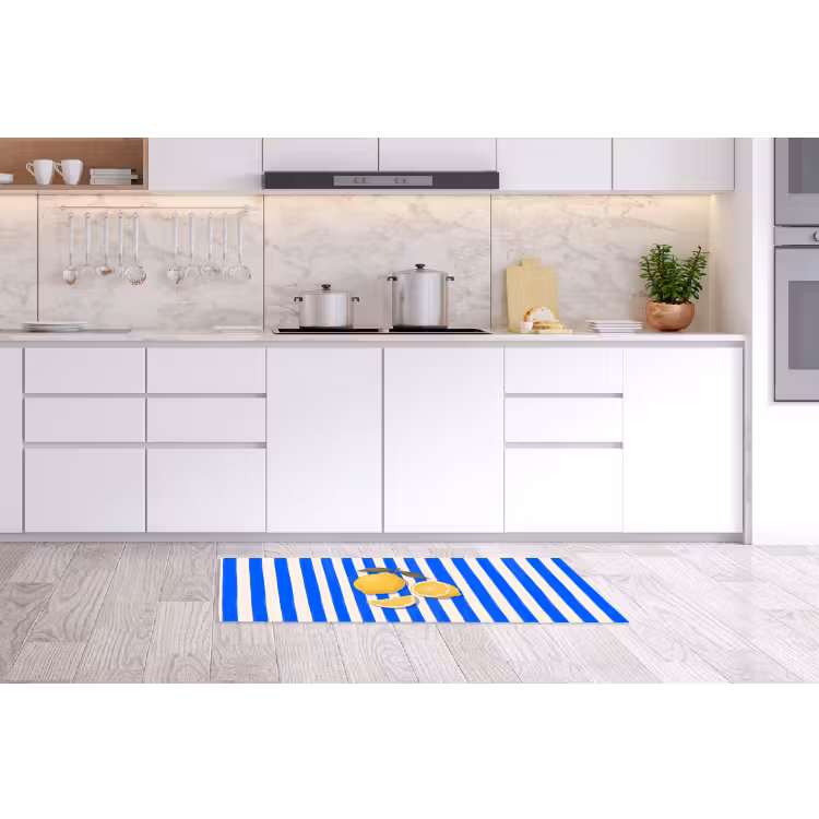 Fruit - Citroen - Zomer - Geel - Blauw Keukenloper - keukenmat middel -sfeer3