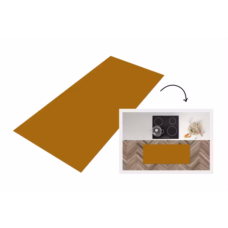 Ocre - Gold - Geel Keukenloper - keukenmat middel 536 -3d