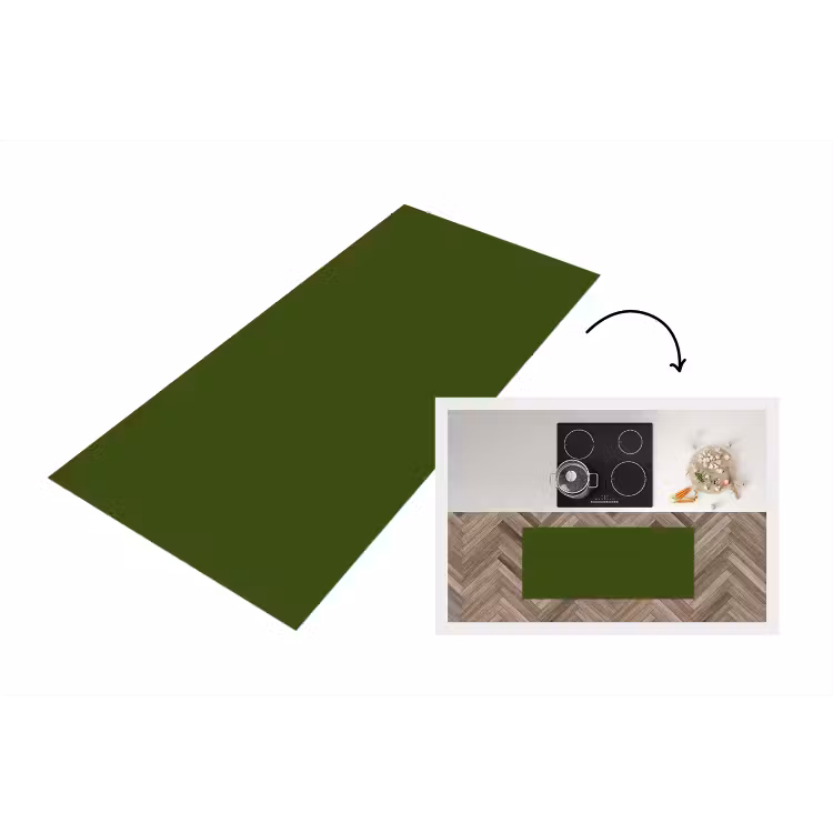 Olive - Drab - Groen Keukenloper - keukenmat middel 536 -3d