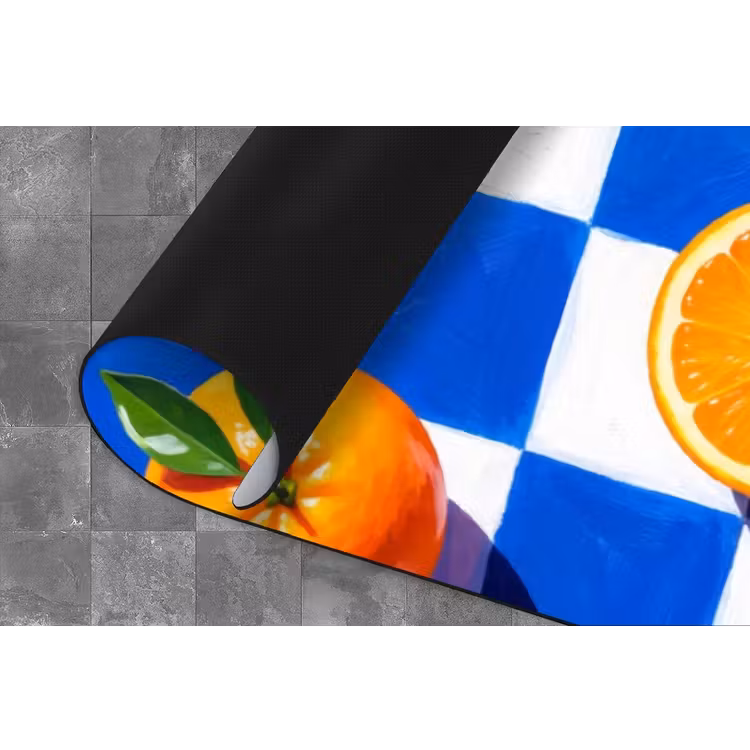 Küchenläufer - Orange – Kariert – Essen - Sinaasappel - Geruit - Eten Keukenloper - keukenmat middel