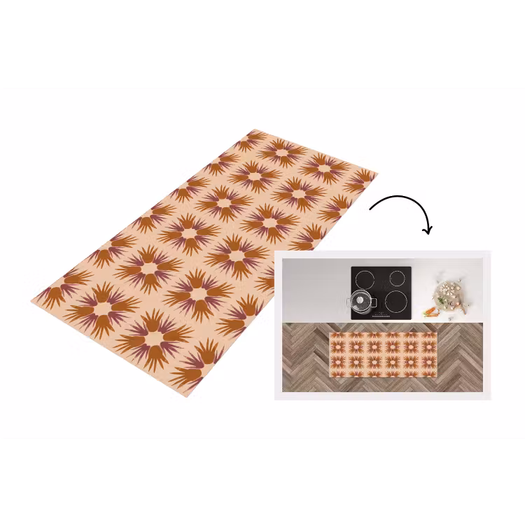 Ornament - Patroon - Oker Keukenloper - keukenmat middel 536 -3d