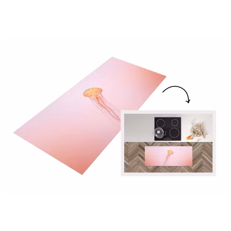 Sierlijk - Kwal - Roze Keukenloper - keukenmat middel -3d