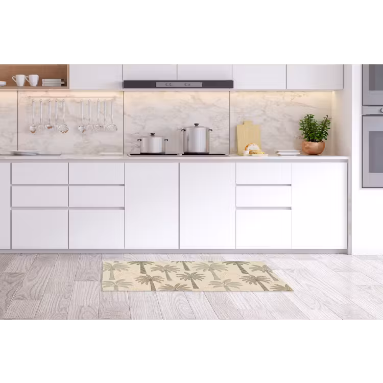 Palmbomen - Patroon - Tropisch - Beige Keukenloper - keukenmat middel -sfeer3