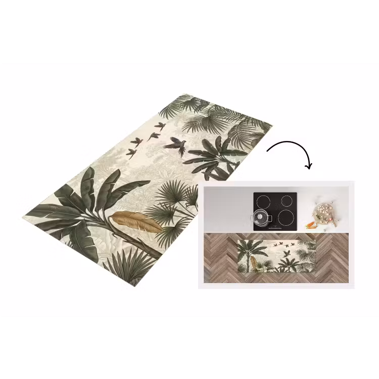 Papagaaien - Jungle - Tropisch - Green Keukenloper - keukenmat middel -3d