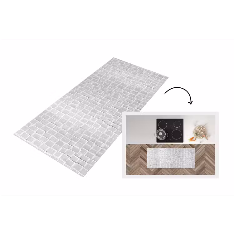 Papier - Overlappend - Textuur - Modern - Wit Keukenloper - keukenmat middel -3d