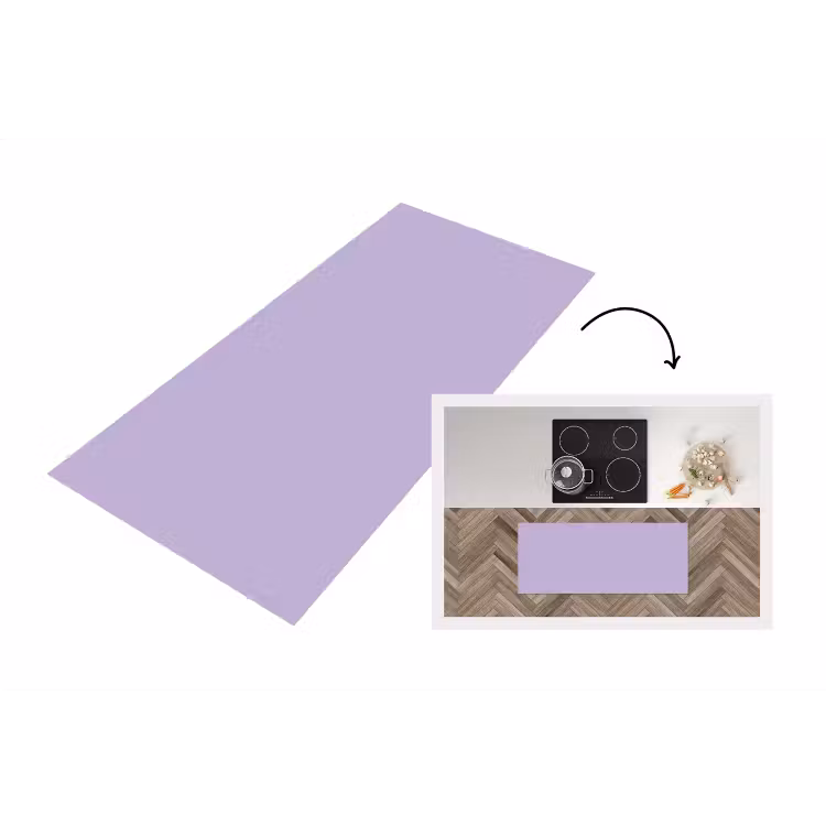 Pastel - Lilac - Paars Keukenloper - keukenmat middel 536 -3d