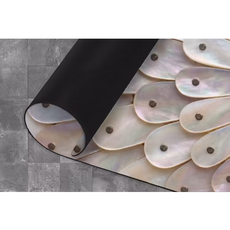 Parelmoer - Patroon - Decoratie - Ambacht - Wit Keukenloper - keukenmat middel -closeup