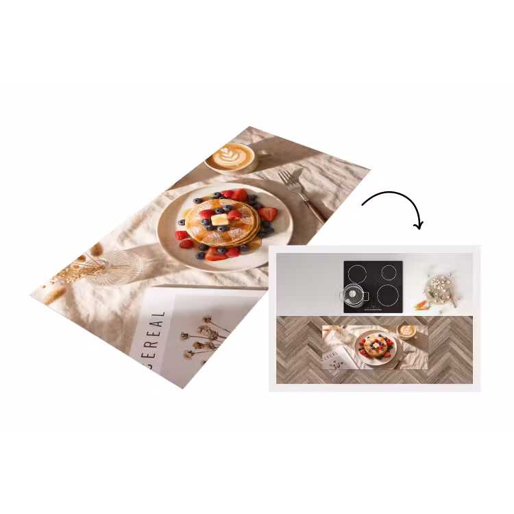 Pannenkoeken - Bessen - Ontbijt - Modern - Beige Keukenloper - keukenmat middel -3d