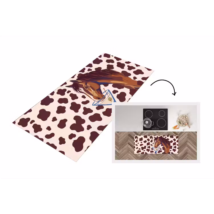Paard - Martini - Dieren - Abstract - Bruin Keukenloper - keukenmat middel -3d