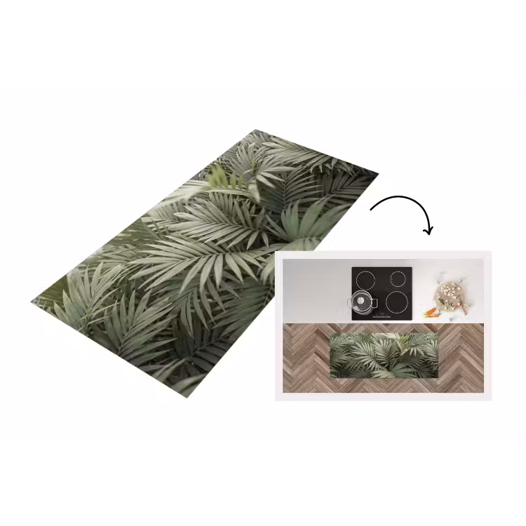 Plant - Palmbladeren - Natuur - Groen Keukenloper - keukenmat middel -3d