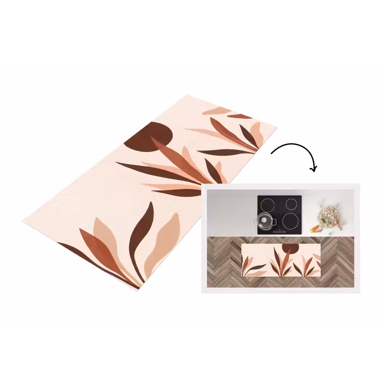 Planten - Abstract - Natuur - Bruin Keukenloper - keukenmat middel -3d
