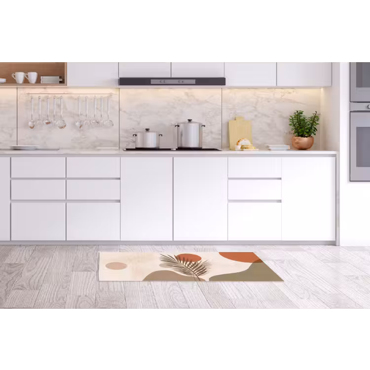 Planten - Bladeren - Abstract - Modern - Beige Keukenloper - keukenmat middel -sfeer3