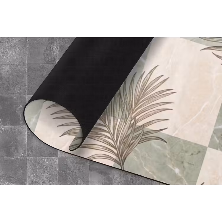 Planten - Bladeren - Marmer - Modern - Groen Keukenloper - keukenmat middel -closeup