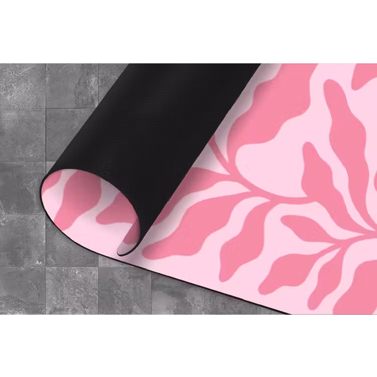Planten - Organisch - Abstract - Modern - Roze Keukenloper - keukenmat middel -closeup