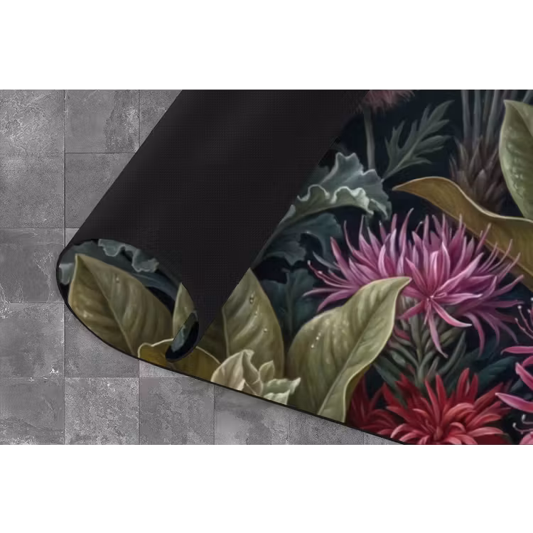 Planten - Tropisch - Botanisch - Donker - Groen Keukenloper - keukenmat middel -closeup