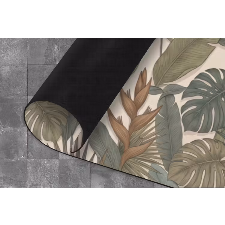 Planten - Tropisch - Natuur - Illustratie - Groen Keukenloper - keukenmat middel -closeup