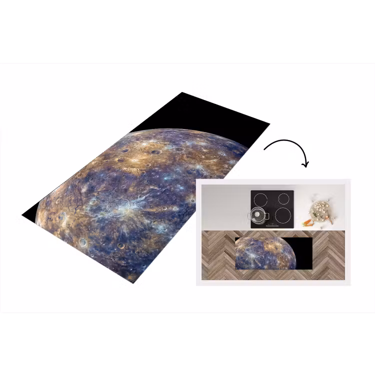 Küchenläufer - Planet – Krater – Weltraum - Planeet - Kraters - Ruimte Keukenloper - keukenmat middel