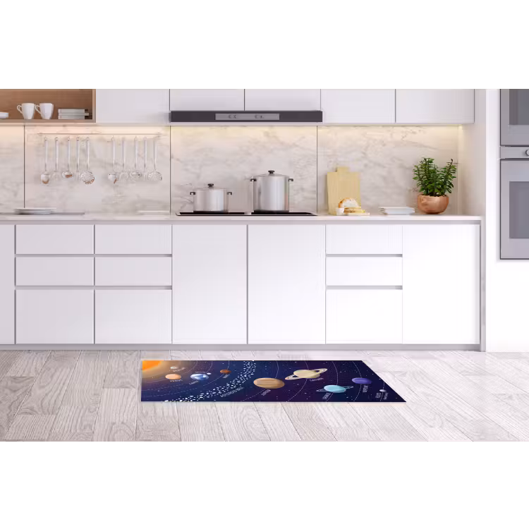 Planetenstelsel - Ruimte - Illustratie Keukenloper - keukenmat middel -sfeer3