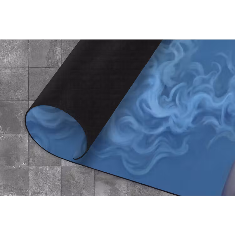 Portret - Zonnebril - Rook - Abstract - Blauw Keukenloper - keukenmat middel -closeup