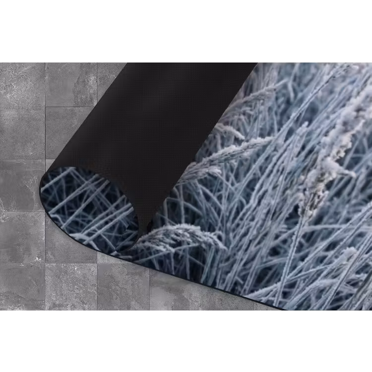 Rijp - Gras - Kristallen - Winter - Minimalistisch Keukenloper - keukenmat middel -closeup