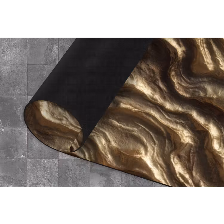 Reliëf - Golven - Abstract - Bronsgoud Keukenloper - keukenmat middel 536 -closeup