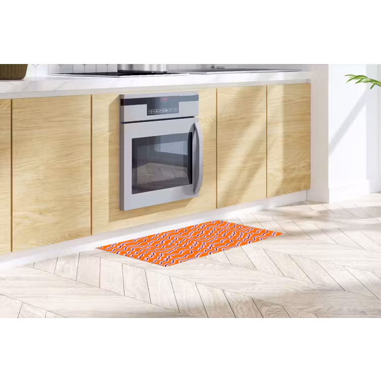 Retro - Golvend - Oranje Keukenloper - keukenmat middel 536 -sfeer2