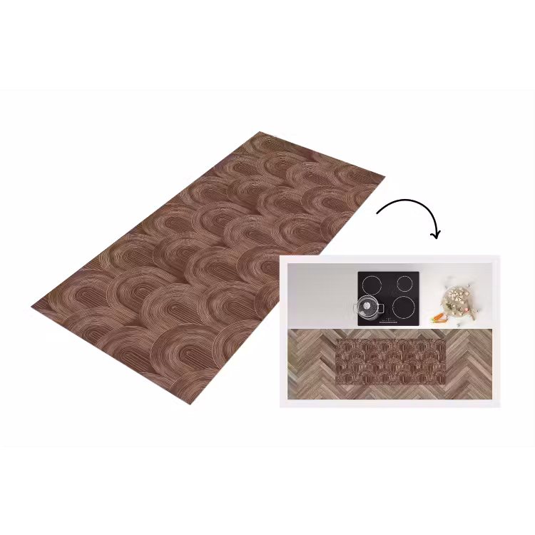 Ritmisch - Effect - Bruin Keukenloper - keukenmat middel 536 -3d