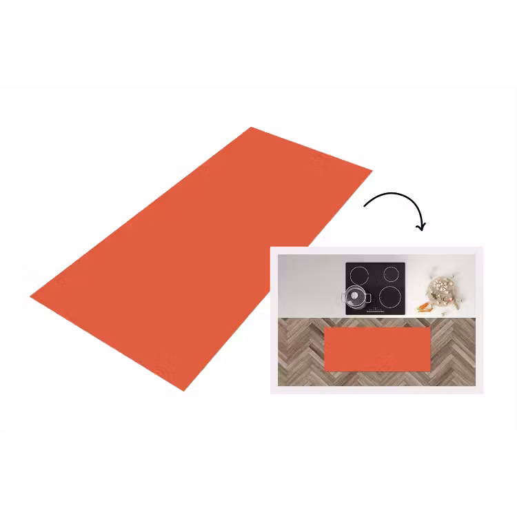 Rustic - Clay - Oranje Keukenloper - keukenmat middel 536 -3d
