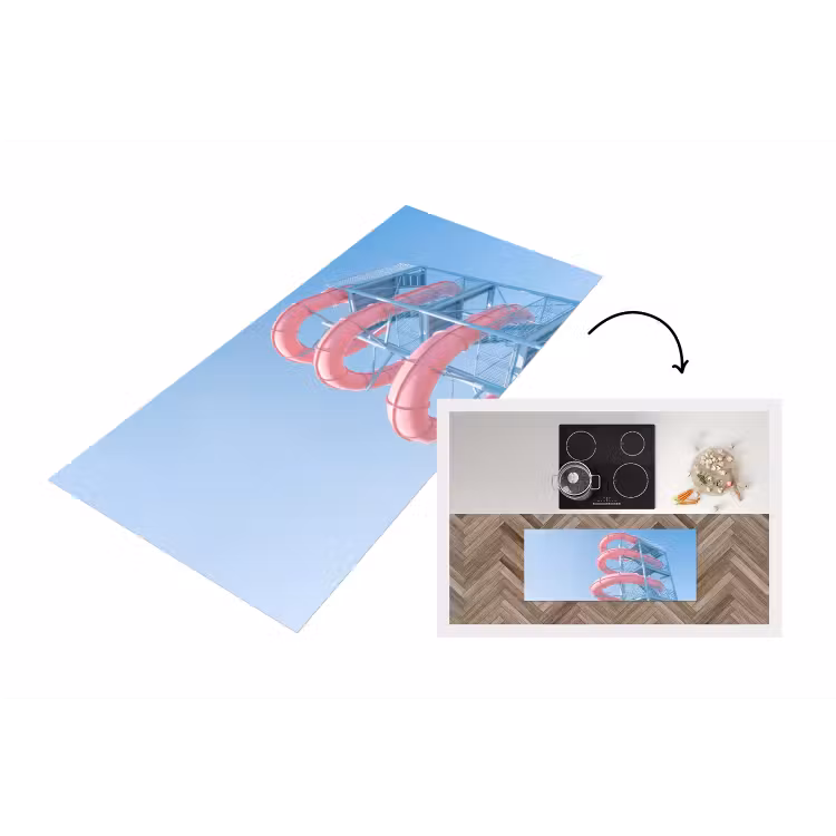 Glijbaan - Waterpark - Spiraal - Modern - Roze Keukenloper - keukenmat middel -3d