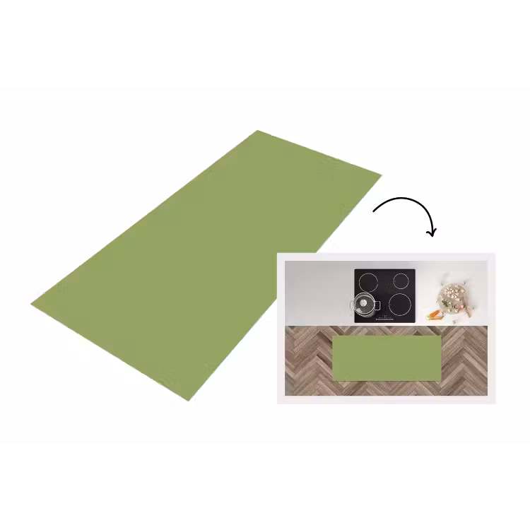 Sage - Green - Groen Keukenloper - keukenmat middel 536 -3d
