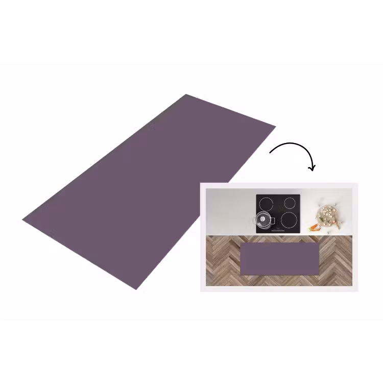 Velvet - Aubergine - Paars Keukenloper - keukenmat middel 536 -3d