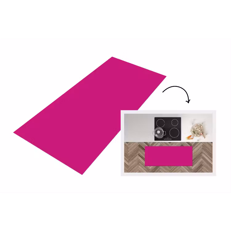 Velvet - Magenta - Roze Keukenloper - keukenmat middel 536 -3d