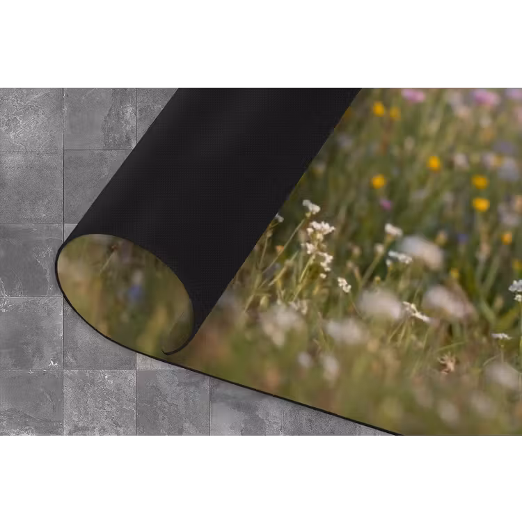 Ooienvaar - Bloemen - Weide - Kleurrijk Keukenloper - keukenmat middel -closeup