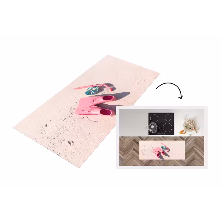 Snorkelset - Strand - Zomer - Roze Keukenloper - keukenmat middel -3d